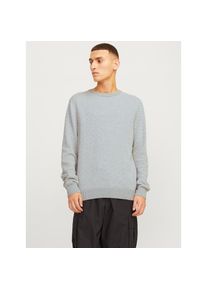 Jack & Jones Jack & Jones Rundhalspullover &raquo;JJEGLOBE KNIT CREW NECK NOOS&laquo; in Strick Optik grau, Gr&ouml;&szlig;e L
