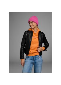 ALPENBLITZ Lederjacke &raquo;Athen&laquo; aus weichem Lammnappaleder, figurbetonter Schnitt, kurz schwarz, Gr&ouml;&szlig;e 42