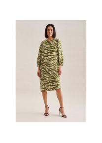 Seidensticker Sommerkleid &raquo;Schwarze Rose&laquo; 7/8-Arm Rundhals Animal gr&uuml;n, Gr&ouml;&szlig;e 4XL48