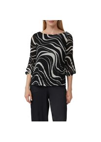 s.Oliver BLACK LABEL Klassische Bluse mit All-Over Print schwarz, Gr&ouml;&szlig;e 36