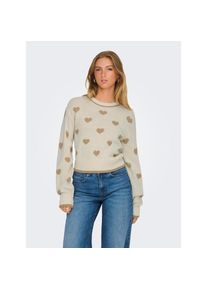 Jacqueline de Yong JDY Rundhalspullover &raquo;ROMANCE L/S JACQ. PULLOVER KNT NOOS&laquo; beige, Gr&ouml;&szlig;e S
