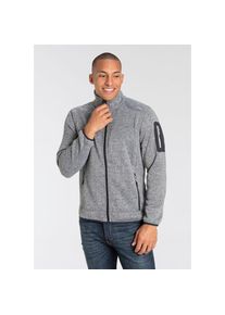 CMP Strickfleecejacke &raquo;MAN JACKET&laquo; 1 Stk. tlg. ohne Kapuze sportlicher Stil, atmungsaktiv, schnell trocknend, w&auml;rmend grau, Gr&ouml;&szlig;e 54