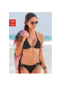 Buffalo Triangel-Bikini &raquo;Romance&laquo; mit modischer Struktur schwarz, Gr&ouml;&szlig;e 34