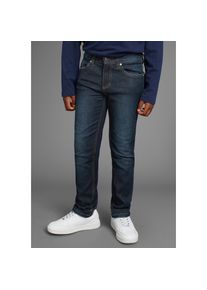 DELMAO Stretch-Jeans &raquo;Straight-fit Jeans f&uuml;r Jungen&laquo; elastisches Material, Used-Look-Waschung, niedrige Leibh&ouml;he blau, Gr&ouml;&szlig;e 128