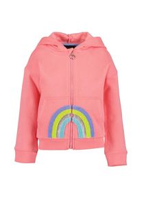 Blue Seven Kapuzensweatjacke mit hochwertiger Regenbogen-Stickerei rosa, Gr&ouml;&szlig;e 104