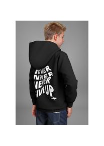Kangaroos Kapuzensweatshirt &raquo;Spruch: NEVER GIVE UP&laquo;, Sweatshirt mit gro&szlig;em R&uuml;ckendruck