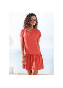 s.Oliver Blusenkleid mit Volant am Rock, Tunikakleid, Sommerkleid orange, Gr&ouml;&szlig;e 36