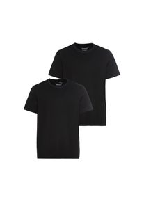 MAN'S WORLD Man's World Rundhalsshirt Packung, 2er Pack, 2 Stk. Kurzarm, unifarben, Rundhals, aus Baumwolle schwarz, Gr&ouml;&szlig;e XL (56/58)