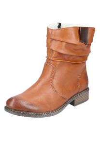 Rieker Winterboots , Winterstiefelette, Blockabsatz, Warmfutter, geraffter slouchy Schaft braun, Gr&ouml;&szlig;e 39 (5,5/6)