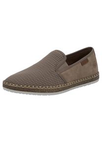 Rieker Espadrille Slipper, Strandschuh, Sommerschuh mit Stretcheins&auml;tzen grau, Gr&ouml;&szlig;e 45