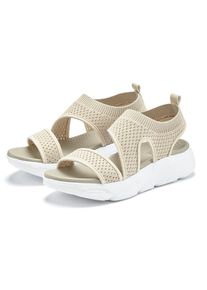 Lascana Sandale &raquo;Sommerschuh&laquo; Sandalette, Sommerschuh aus elastischem Textil besonders leicht VEGAN beige, Gr&ouml;&szlig;e 37
