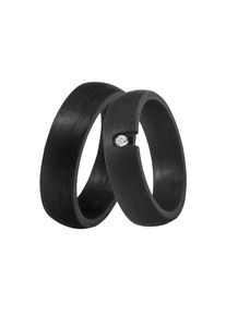 DOOSTI Trauring &raquo;Schmuck Geschenk CARBON Trauring Ehering Partnerring LIEBE&laquo; wahlweise mit oder ohne Zirkonia schwarz, Gr&ouml;&szlig;e 56