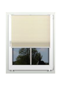 Indeko, Plissee &raquo;simple&laquo; Lichtschutz ohne Bohren verspannt mit Klemmtr&auml;gern, nach Ma&szlig;, sand + wei&szlig; + wei&szlig;, Obermaterial: 94% Polyester, 6% sonstige 