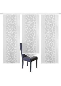 Home Wohnideen, Schiebegardine &raquo;JENNA&laquo; Klettband 3 Stk. tlg. Schiebevorhang Jacquard Set, wei&szlig;, Polyester, 225 cm, wei&szlig;