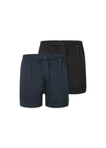 Schiesser, Herren, Boxershorts &raquo;Boxershort 2er Pack&laquo;, Schwarz/Dunkelblau, S, Schwarz/Dunkelblau, Schiesser Boxershorts im 2er Pack