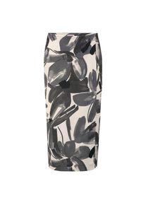 Alba Moda, Damen, Bleistiftrock &raquo;Rock Rock mit floralem Print&laquo;, anthrazit, 36, anthrazit, Mit &Uuml;berlappung am Bund, Mit Schlitz, In figurnaher Passform