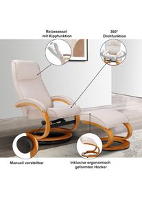 Home Affaire, Relaxsessel &raquo;Paris, mit Hocker - OTTO. Verl&auml;ssliche Qualit&auml;t.&laquo; bestehend aus Sessel und Hocker, 2 Stk. tlg. Relaxfunktion, Dreh- und 