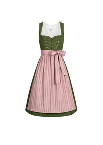 N&uuml;bler N&uuml;bler, Damen, Dirndl &raquo;Dirndl midi Thea&laquo;, Oliv, EURO, 36 - EURO, Oliv, Festliches Dirndl, herzf&ouml;rmiger Ausschnitt, gemusterte Sch&uuml;rze, Trachtenmode