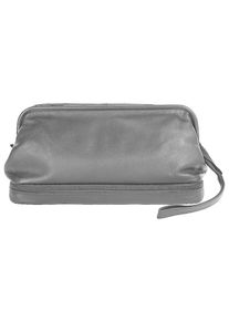 Bodenschatz, Damen, Kulturbeutel echt Leder, schwarz, schwarz, H&ouml;he 16,5 cm x Breite 32 cm x Tiefe 15,5 cm