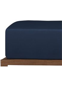 uncover by Schiesser, Spannbettlaken &raquo;New Jersey aus 100% Baumwolle&laquo; Made in Green, Dunkelblau, Jersey, Obermaterial: 100% Baumwolle, B/L: 150 cm x 