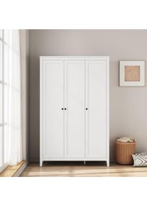 OTTO home, Kleiderschrank &raquo;Borkum Schlafzimmerschrank Garderobe Landhaus Bestseller wei&szlig;&laquo; hochwertige schwarze Griffe aus Metall, Schlafzimmerschrank 