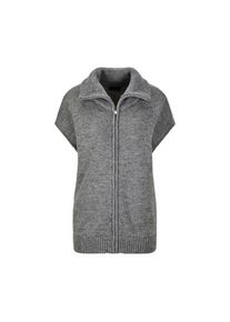 GOLDNER, Damen, Kurzweste &raquo;Kurzgr&ouml;&szlig;e Melierte Weste mit Rei&szlig;verschluss&laquo;, grau / melange, 21, grau / melange, &Uuml;berschnittene Schultern, Oversized-Form,