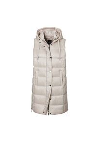GOLDNER, Damen, Kurzweste &raquo;Lange Steppweste mit Kapuze&laquo;, hellbeige, 50, hellbeige, Mit praktischen Leistentaschen