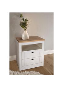OTTO home, Nachtkonsole &raquo;2er Set B&uuml;sum Nachtschrank Beistellschrank&laquo; Spar-Set, 2 Schr&auml;nke im Lieferumfang, Nachttisch im Landhaus Design mit 2 