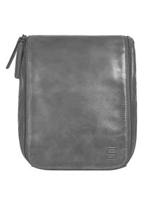 SPIKES & SPARROW Spikes & Sparrow, Damen, Kulturbeutel echt Leder, schwarz, schwarz, Breite 22 cm x H&ouml;he 25 cm x Tiefe 7 cm