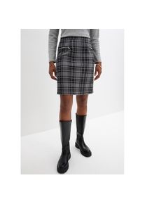 bonprix, Damen, Jerseyrock &raquo;Jersey-Rock&laquo; Minirock, kariert, schwarz/hellgrau kariert, 56/58 (XXXL), schwarz/hellgrau kariert, Jerseyrock mit 