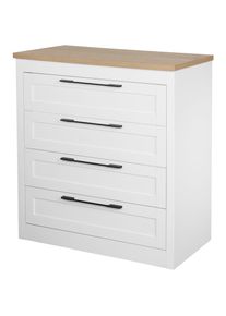 OTTO home, Schubkastenkommode &raquo;B&uuml;sum Schlafzimmer Schrank W&auml;scheschrank&laquo; Sideboard mit 4 Schubladen im Landhaus Design Bestseller, wei&szlig;, MDF, 