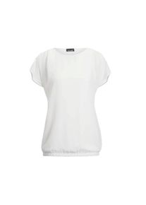 GOLDNER, Damen, Kurzarmbluse &raquo;Luftige Bluse mit Chiffon, Kurzarm&laquo;, wei&szlig;, 38, wei&szlig;, L&auml;nge ca. 69 cm in Gr. 46