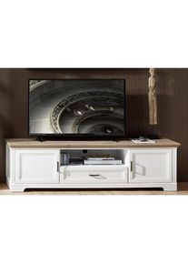 Innostyle, Lowboard &raquo;Jasmin&laquo; Breite 193 cm, 2 Holzt&uuml;ren, 1 Schubkasten, 1 offenes Fach, piniefarben-wei&szlig;/eichefarben, Holzwerkstoff, MDF, B/H/T: 193 