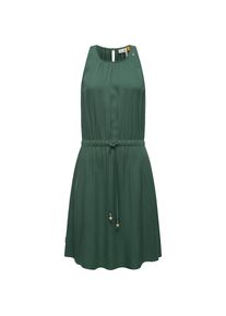 Ragwear, Damen, Blusenkleid &raquo;Sommerkleid Sanai&laquo;, Pine Green24, XS - N-Gr, Unifarbenes Blusenkleid mit mit Bindeband an der Taille