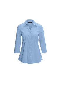 GOLDNER, Damen, Hemdbluse &raquo;Stretchbequeme Bluse mit Baumwolle&laquo;, bleu, 48, bleu, Seitenschlitze f&uuml;r mehr Bewegungsfreiheit