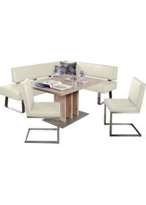 K+w Komfort & Wohnen K+W Komfort & Wohnen, Eckbankgruppe &raquo;Spider II&laquo; Set, 4 Stk. tlg. langer Schenkel 227cm, 2 Freischwinger, Auszugstisch in Breite 130 cm, bianco33 +, B/