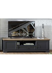 Innostyle, Lowboard &raquo;Jasmin&laquo; Breite 193 cm, 2 Holzt&uuml;ren, 1 Schubkasten, 1 offenes Fach, graphitfarben/eichefarben, Holzwerkstoff, MDF, B/H/T: 193 cm x