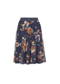 GOLDNER, Damen, Schlupfrock &raquo;Mesh-Rock&laquo;, marine / gemustert, 46, marine / gemustert, Farbenfroher Blumendruck in attraktiven Farben