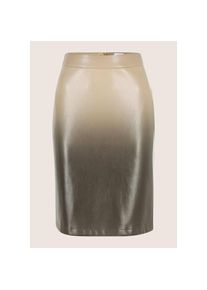 Madeleine Mode MADELEINE, Damen, Sommerrock &raquo;Lederrock Eleganter Rock aus Leder-Imitat&laquo;, beige / bleigrau, 48, Schlanke Silhouette, L&auml;nge 58 cm