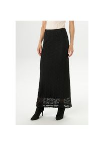Aniston SELECTED, Damen, Maxirock mit elastischer, floraler Spitze, schwarz, 40, schwarz, Rock mit elastischer Spitze