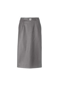 GOLDNER, Damen, Midirock &raquo;Kurzgr&ouml;&szlig;e Klassischer Schurwoll-Schlupfrock&laquo; Ohne, silbergrau / melange, 21, silbergrau / melange, Bequemer Schlupfbund mit 