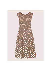 Madeleine Mode MADELEINE, Damen, Sommerkleid &raquo;Kleid Kurzarm Tupfenkleid in Midil&auml;nge&laquo;, caramel / wollwei&szlig;, N-Gr, 42 -N-Gr, caramel / wollwei&szlig;, Figurbetonte 