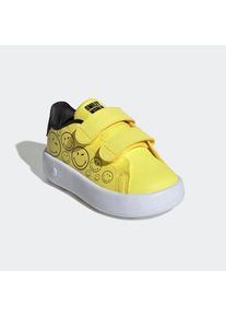 adidas Sportswear, Damen, Klettschuh &raquo;ADVANTAGE SMILEY CF I&laquo; Design auf den Spuren des adidas Stan Smith, f&uuml;r Kinder, Bright Yellow / Core Black / 