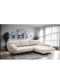 Livetastic Ecksofa , Beige , Textil , F&uuml;llung: Silikon, Schaumstoffflocken,Schaumstoff , Ottomane rechts, L-Form , 324x205 cm , Made in EU , R&uuml;cken echt , Wohnzimmer, Sofas & Couches, Wohnlandschaften, Ecksofas