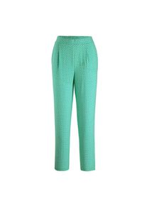 GOLDNER, Damen, Stoffhose &raquo;Karottenhose SARA, Viskose&laquo;, smaragd / wei&szlig; / gemustert, 44 - N-Gr, Konischer Beinverlauf mit Saumweite ca. 38 cm, L&auml;nge ca