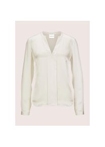 Madeleine Mode MADELEINE, Damen, Langarmbluse &raquo;Bluse Satinbluse aus reiner Seide&laquo;, wollwei&szlig;, 44, wollwei&szlig;, V-Ausschnitt