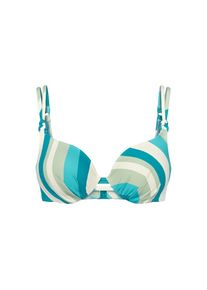 Triumph, Damen, B&uuml;gel-Bikini-Top &raquo;Summer Mix & Match WP 02 pt&laquo; gef&uuml;ttert, Zierringe, Doppeltr&auml;ger vorn, BLUE - LIGHT COMBINATION, Cup E, 42 - Cup E, 