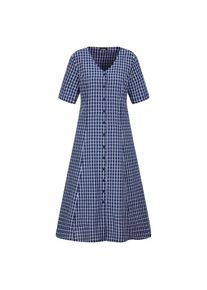 GOLDNER, Damen, Sommerkleid &raquo;Baumwollkleid mit Karomuster&laquo;, blau / wei&szlig; / gemustert, N-Gr, 46 - N-Gr, blau / wei&szlig; / gemustert, 100% Baumwolle, 