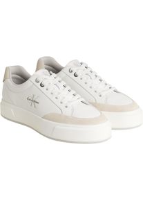 Calvin Klein Jeans, Damen, Sneaker &raquo;BASKET CUPSOLE LACEUP LTH MIX&laquo; Basket-Sneaker, Halbschuh, Schn&uuml;rschuh mit Plateausohle, wei&szlig;-beige, 41, Sportiver 