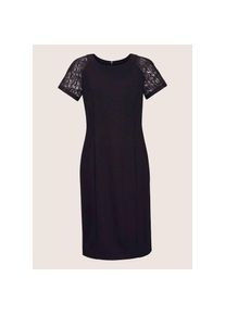 Madeleine Mode MADELEINE, Damen, Jerseykleid &raquo;Kleid Jersey-Kleid mit Spitze&laquo;, schwarz, N + K Gr, 36 -N + K Gr, schwarz, Rundhalsausschnitt